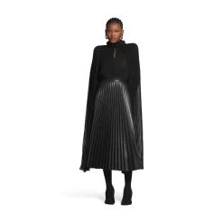 Gonna A Pieghe da Donna in Nero