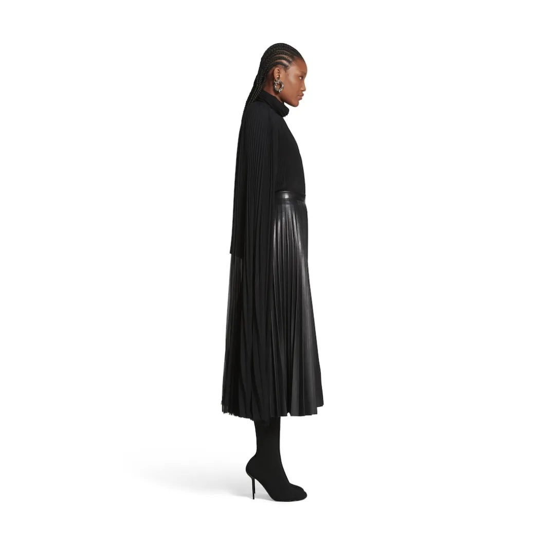 Gonna A Pieghe da Donna in Nero