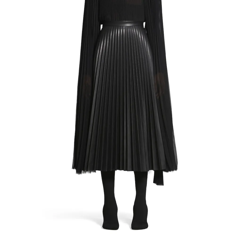 Gonna A Pieghe da Donna in Nero