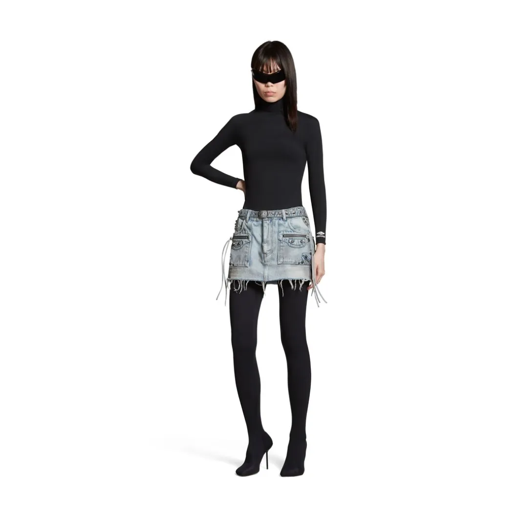 Gonna Cagole Mini da Donna in Blu