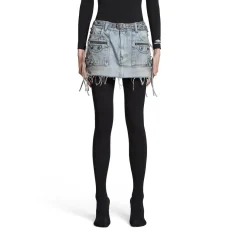 Gonna Cagole Mini da Donna in Blu