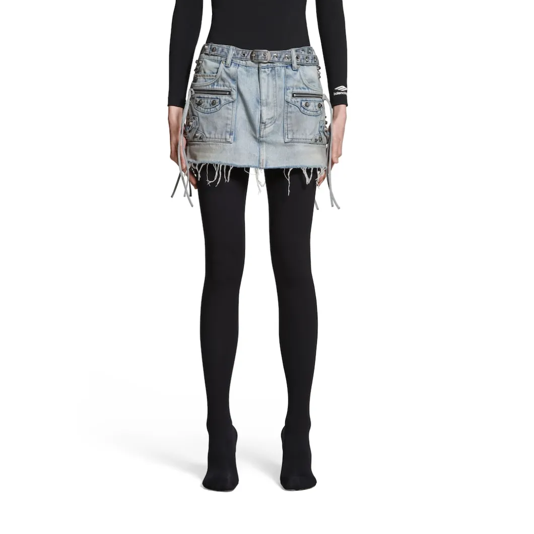 Gonna Cagole Mini da Donna in Blu