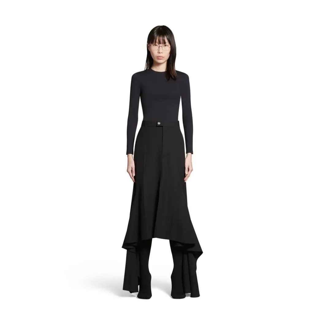 Gonna Deconstructed Godet da Donna in Nero
