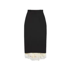 Gonna Lingerie Tailored da Donna in Nero/beige