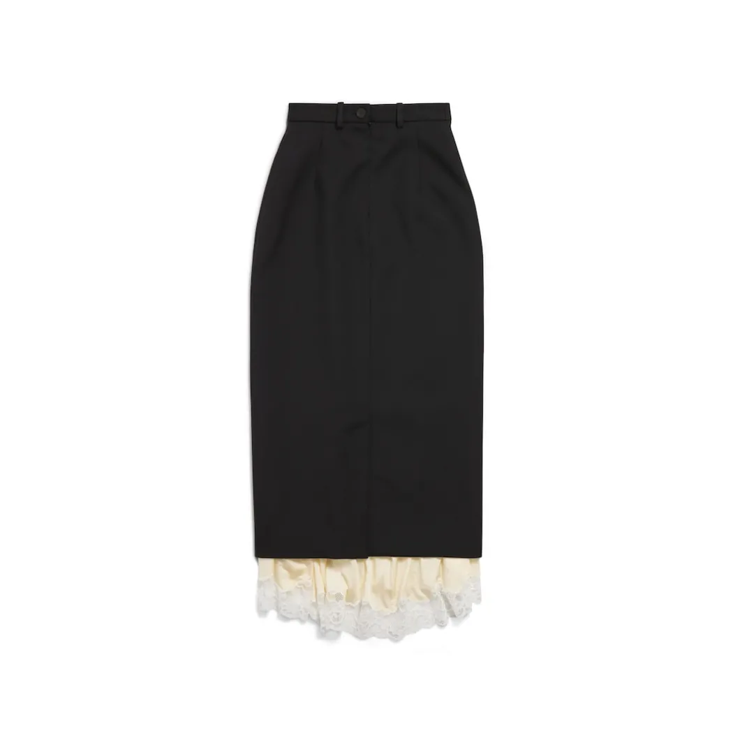 Gonna Lingerie Tailored da Donna in Nero/beige