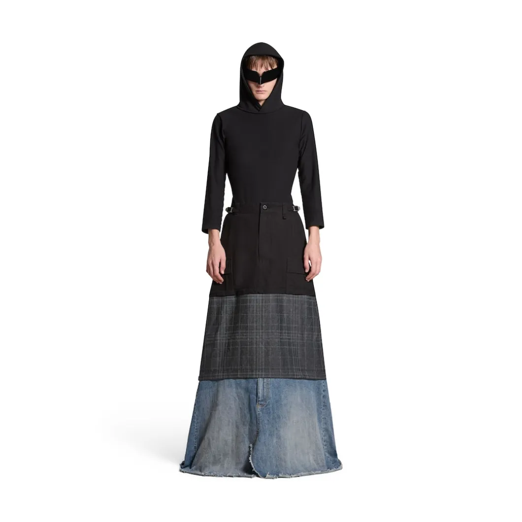 Gonna Maxi Layered Cargo da Donna in Multicolore
