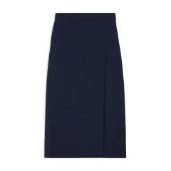 Gonna Tailored Con Spacco in Blu Navy