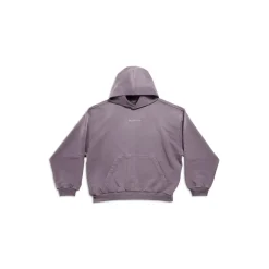 Hoodie Balenciaga Back Medium Fit in Viola/grigio