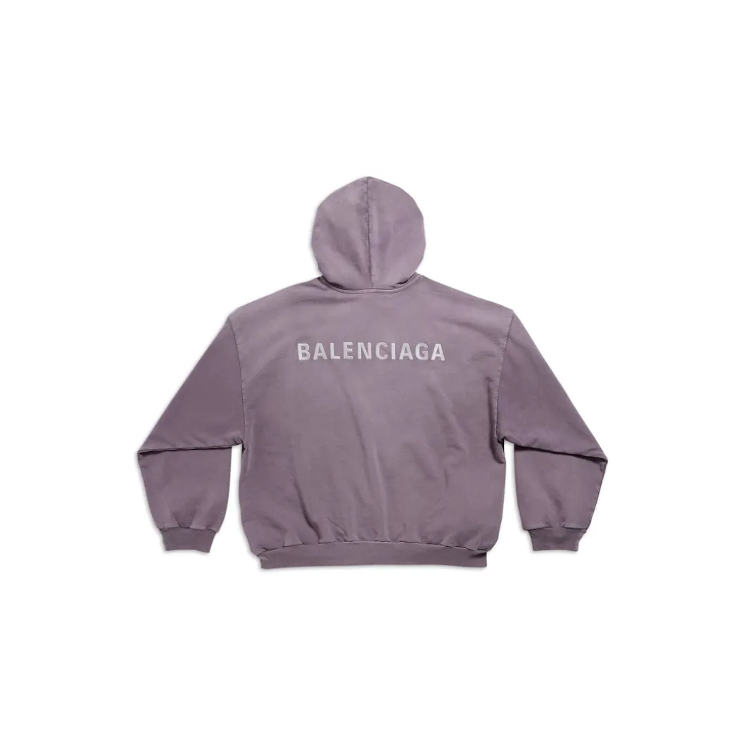 Hoodie Balenciaga Back Medium Fit in Viola/grigio