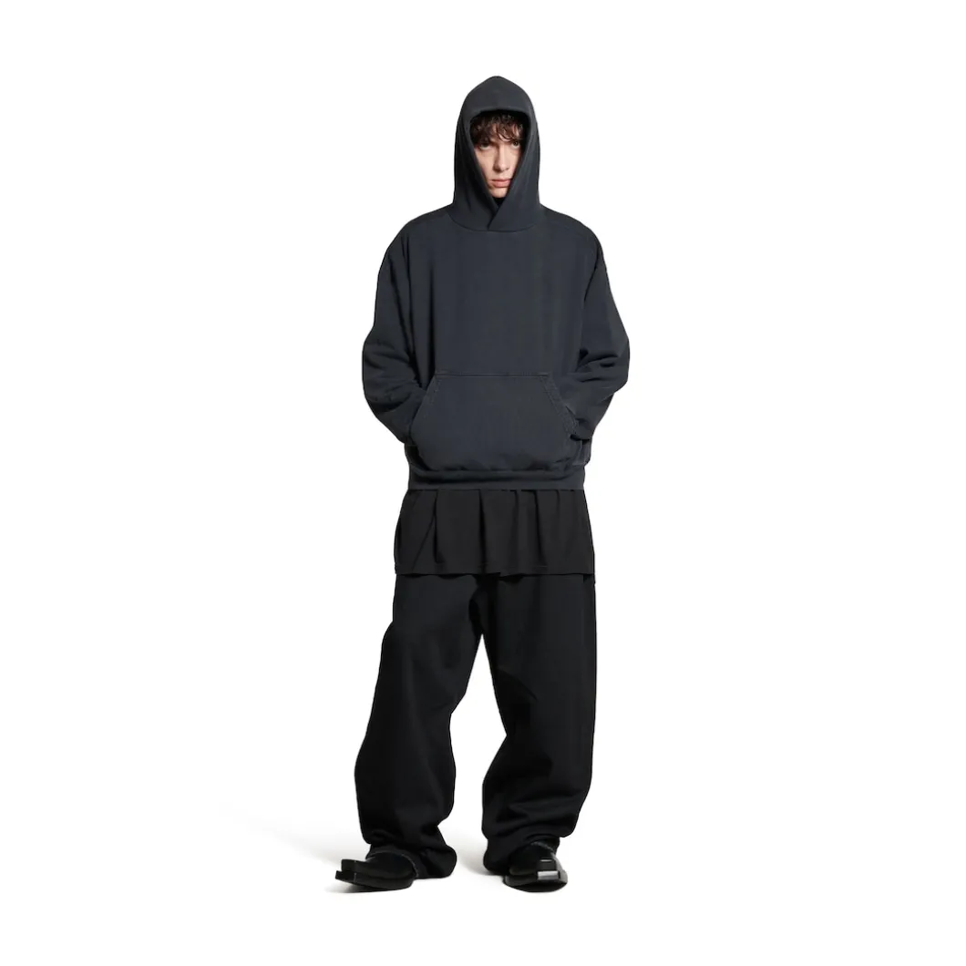 Hoodie Balenciaga Hand-drawn Medium Fit in Nero/bianco