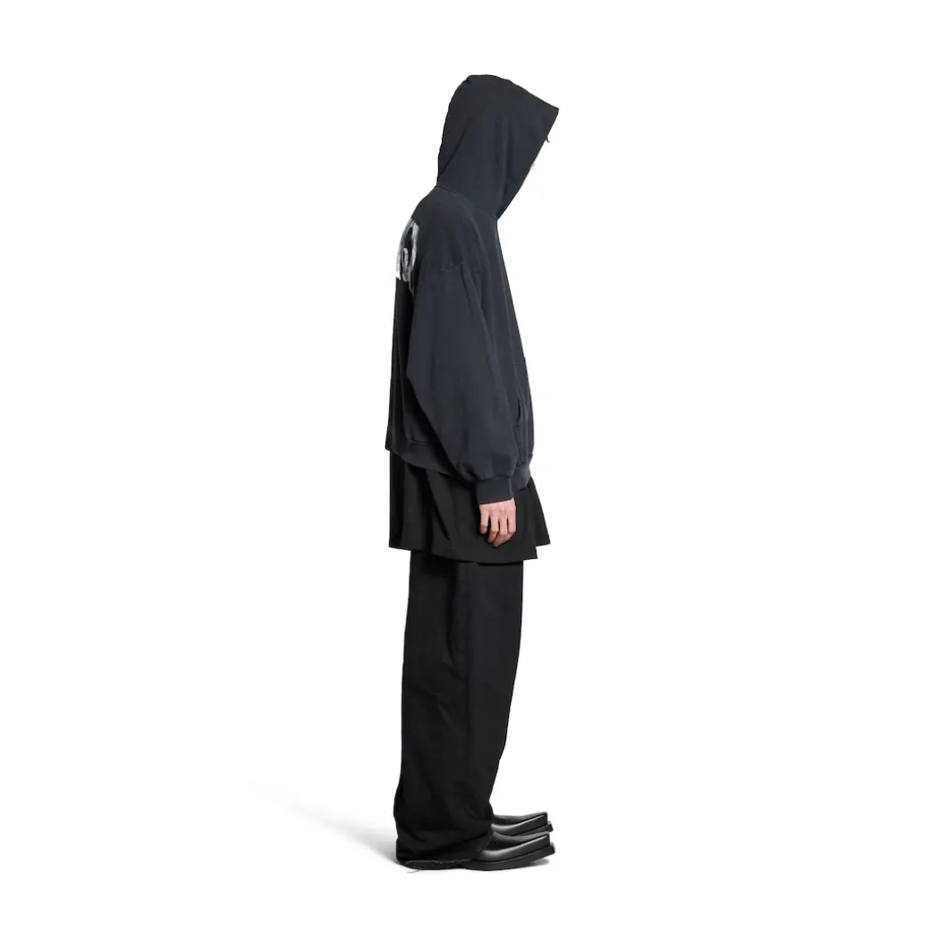 Hoodie Balenciaga Hand-drawn Medium Fit in Nero/bianco