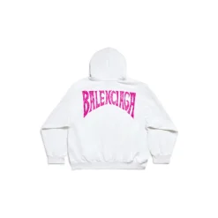 Hoodie Balenciaga Hand-drawn Medium Fit da Donna in Bianco/rosa