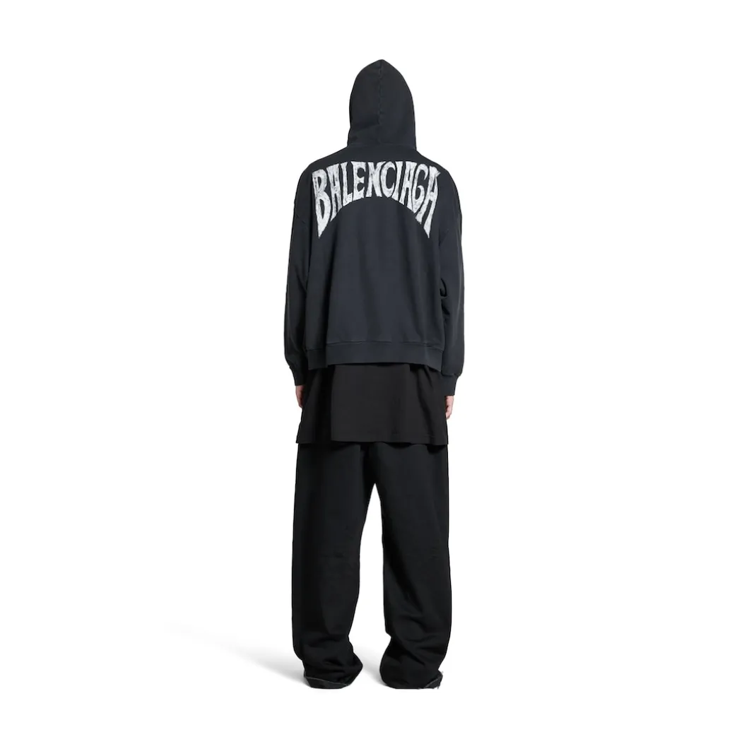 Hoodie Balenciaga Hand-drawn Medium Fit in Nero/bianco