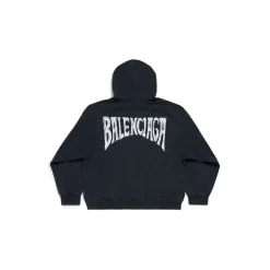 Hoodie Balenciaga Hand-drawn Medium Fit in Nero/bianco