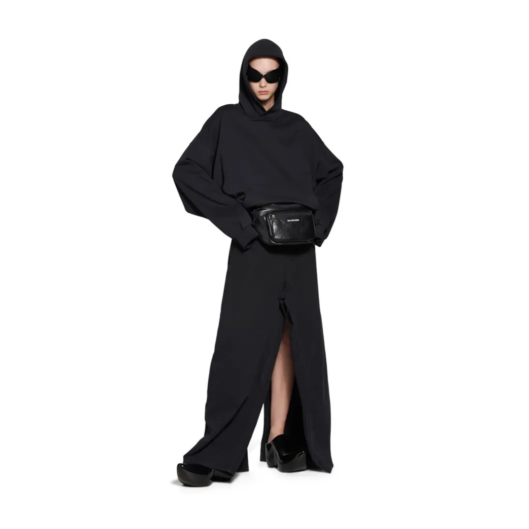 Hoodie Balenciaga Medium Fit in Nero Délavé