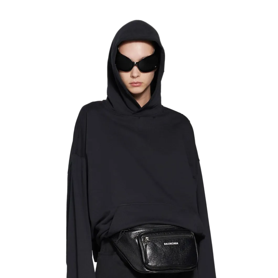 Hoodie Balenciaga Medium Fit in Nero Délavé