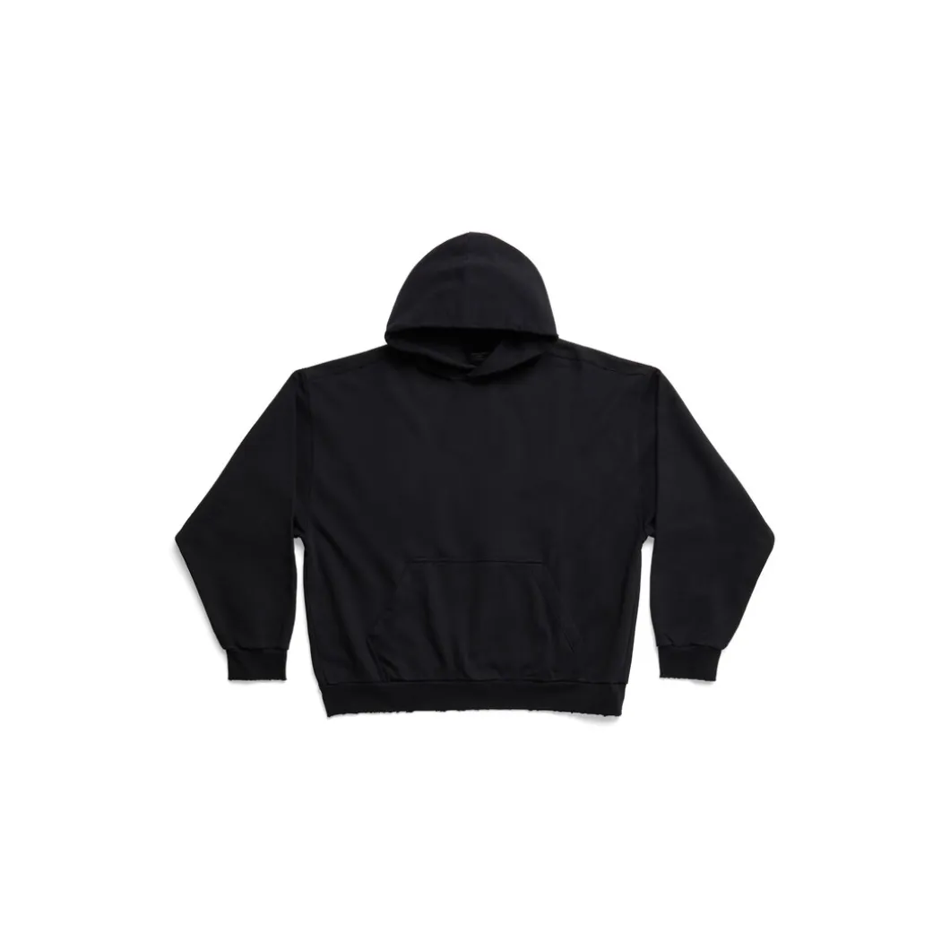 Hoodie Balenciaga Medium Fit in Nero Délavé