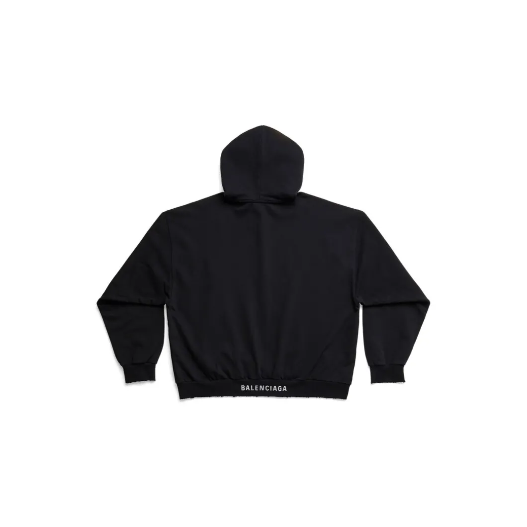 Hoodie Balenciaga Medium Fit in Nero Délavé