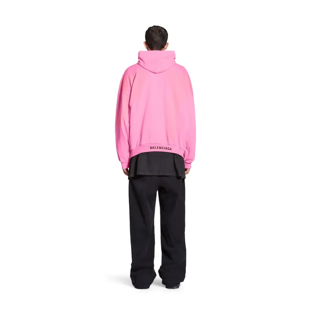 Hoodie Balenciaga Oversize in Rosa/nero