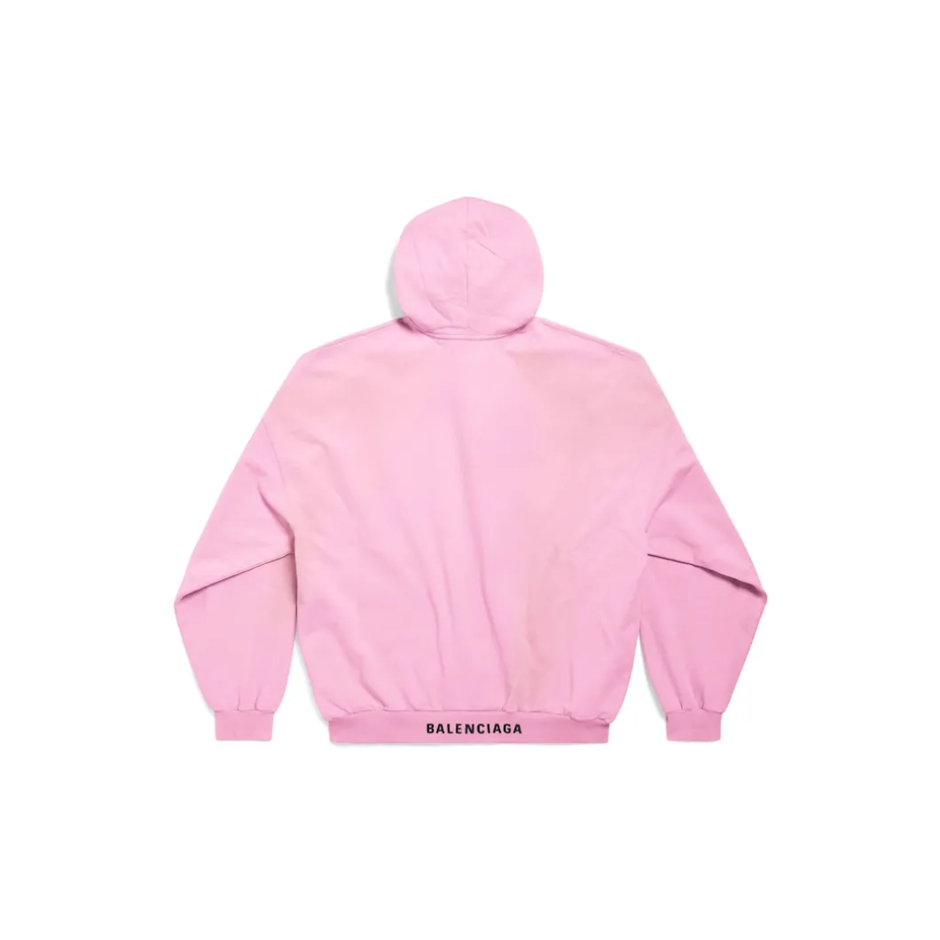 Hoodie Balenciaga Oversize in Rosa/nero