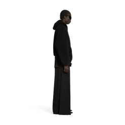 Hoodie Capospalla Oversize Con Zip in Nero