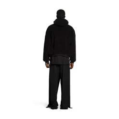 Hoodie Capospalla Oversize Con Zip in Nero