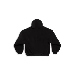 Hoodie Capospalla Oversize Con Zip in Nero