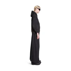 Hoodie Con Cerniera Balenciaga Paris Small Fit in Nero D&eacute;lav&eacute;