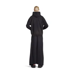 Hoodie Con Cerniera Balenciaga Paris Small Fit in Nero Délavé