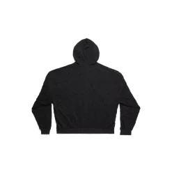 Hoodie Con Cerniera Mesh Oversize in Nero