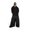Hoodie Con Cerniera Mirror Balenciaga Small Fit in Nero