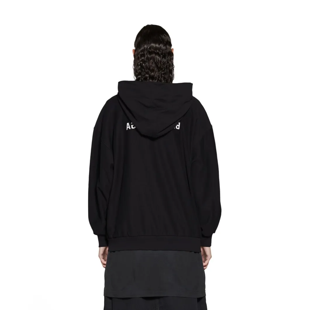 Hoodie Con Cerniera Mirror Balenciaga Small Fit in Nero