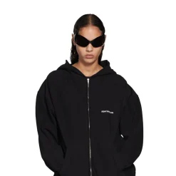 Hoodie Con Cerniera Mirror Balenciaga Small Fit in Nero