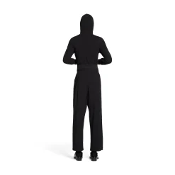 Hoodie Con Zip Aderente da Donna in Nero