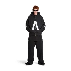 Hoodie Con Zip Balenciaga Music | Archive Series Connected Medium Fit in Nero/bianco