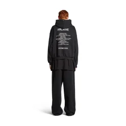 Hoodie Con Zip Balenciaga Music | Archive Series Connected Medium Fit in Nero/bianco