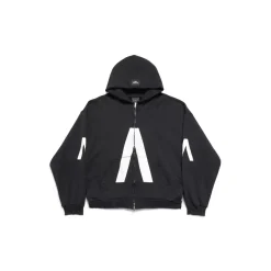 Hoodie Con Zip Balenciaga Music | Archive Series Connected Medium Fit in Nero/bianco