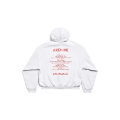 Hoodie Con Zip Balenciaga Music | Archive Series Connected Medium Fit in Grigio Chiaro/rosso