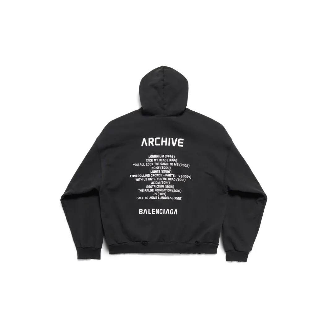 Hoodie Con Zip Balenciaga Music | Archive Series Connected Medium Fit in Nero/bianco