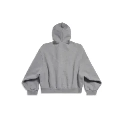 Hoodie Con Zip Boxy Unity Sports Icon Large Fit in Gris/bianco