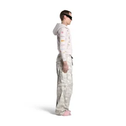Hoodie Con Zip Business English Small Fit in Bianco Sporco