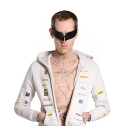 Hoodie Con Zip Business English Small Fit in Bianco Sporco