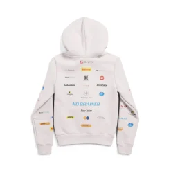 Hoodie Con Zip Business English Small Fit in Bianco Sporco