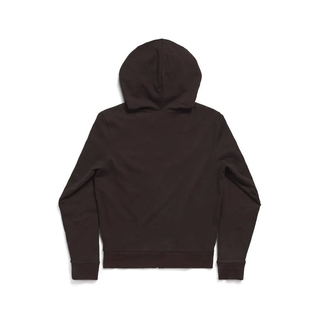 Hoodie Con Zip Slim Fit in Nero
