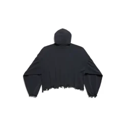 Hoodie Cropped Unity Sports Icon Oversize in Nero/bianco