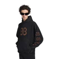 Hoodie Crypto Medium Fit in Nero D&eacute;lav&eacute;