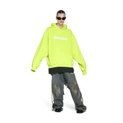 Hoodie Destroyed Caps in Giallo Fluo