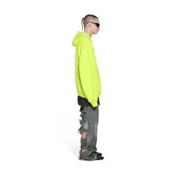 Hoodie Destroyed Caps in Giallo Fluo