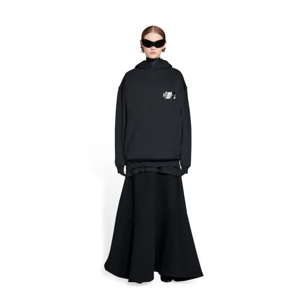 Hoodie Gaffer Medium Fit da Donna in Nero