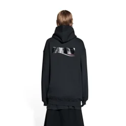 Hoodie Gaffer Medium Fit da Donna in Nero